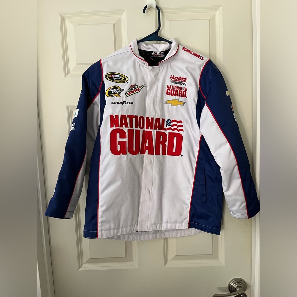 Men’s Dale Earnhardt Jr. National Guard NASCAR racing jacket, national sponsor M